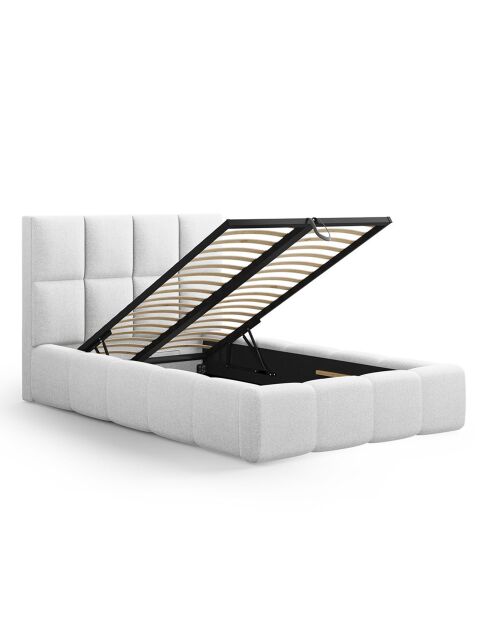 Lit avec coffre de rangement Isa gris clair froid - 230x185x125 cm