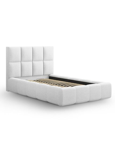Lit avec coffre de rangement Isa gris clair froid - 230x185x125 cm