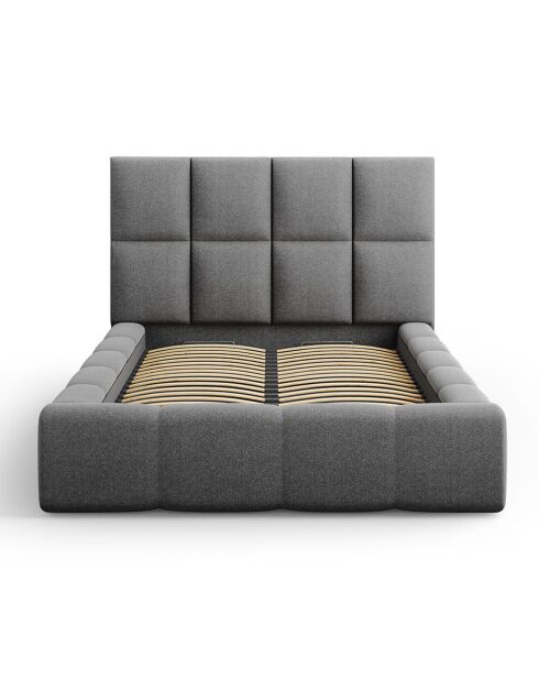 Lit avec coffre de rangement Isa gris foncé - 230x185x125 cm