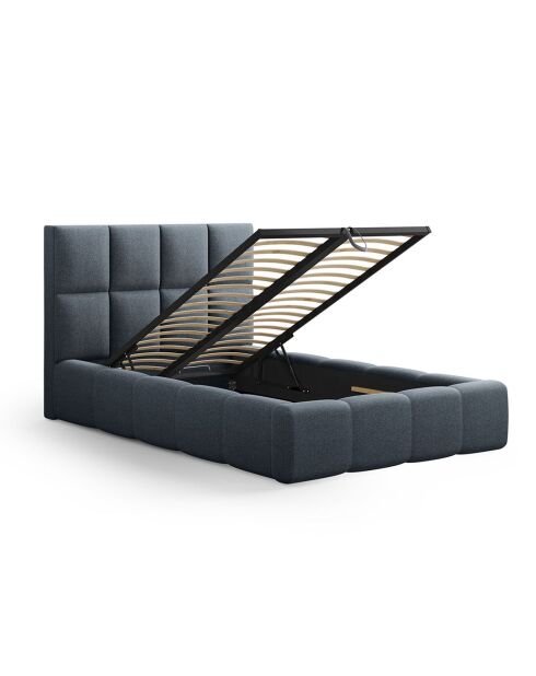 Lit avec coffre de rangement Isa bleu foncé - 230x185x125 cm