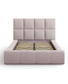 Lit avec coffre de rangement Isa rose - 230x185x125 cm
