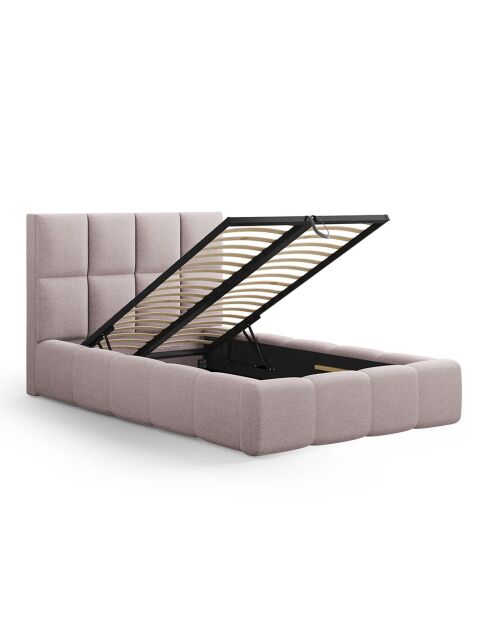 Lit avec coffre de rangement Isa rose - 230x185x125 cm