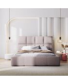 Lit avec coffre de rangement Isa rose - 230x185x125 cm