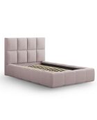 Lit avec coffre de rangement Isa rose - 230x185x125 cm