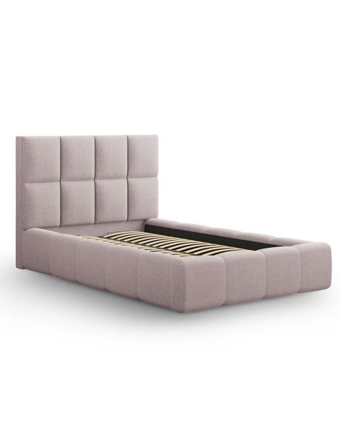 Lit avec coffre de rangement Isa rose - 230x185x125 cm
