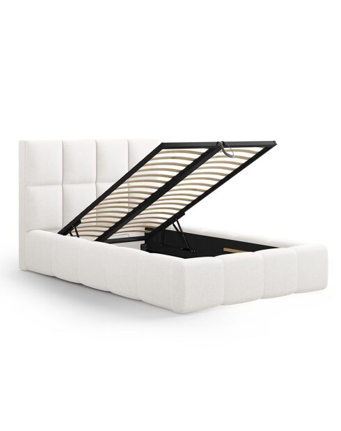 Lit avec coffre de rangement Isa blanc - 230x185x125 cm