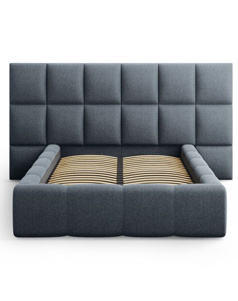 Lit avec coffre de rangement Isa bleu foncé - 230x200x125 cm