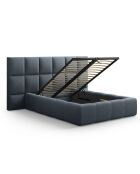 Lit avec coffre de rangement Isa bleu foncé - 230x200x125 cm