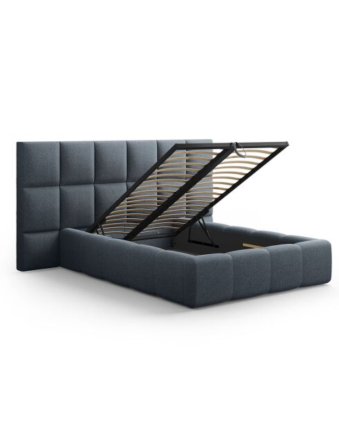 Lit avec coffre de rangement Isa bleu foncé - 230x200x125 cm