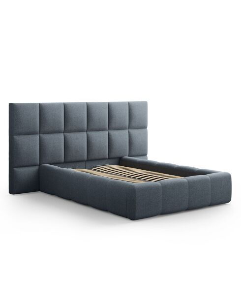 Lit avec coffre de rangement Isa bleu foncé - 230x200x125 cm