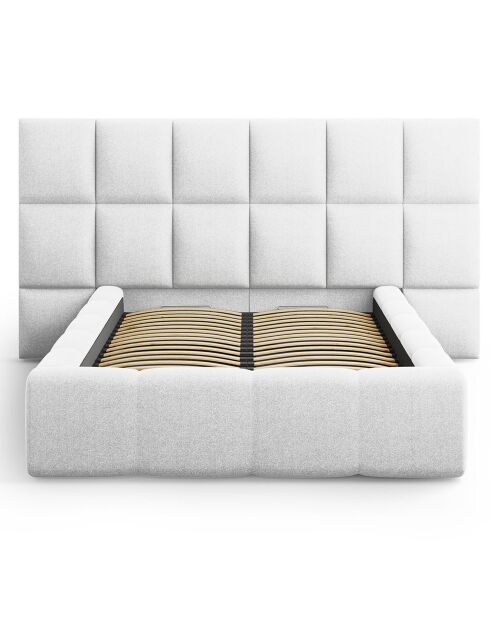 Lit avec coffre de rangement Isa gris clair froid - 230x200x125 cm