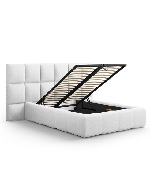 Lit avec coffre de rangement Isa gris clair froid - 230x200x125 cm