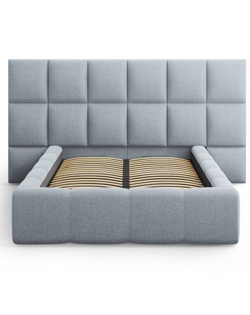 Lit avec coffre de rangement Isa bleu clair - 230x200x125 cm