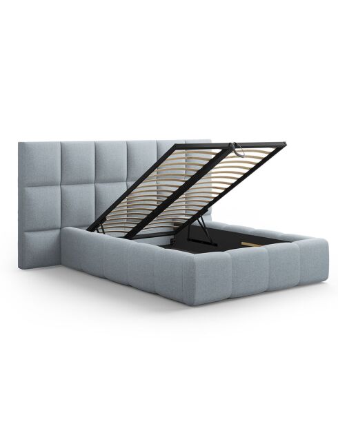 Lit avec coffre de rangement Isa bleu clair - 230x200x125 cm