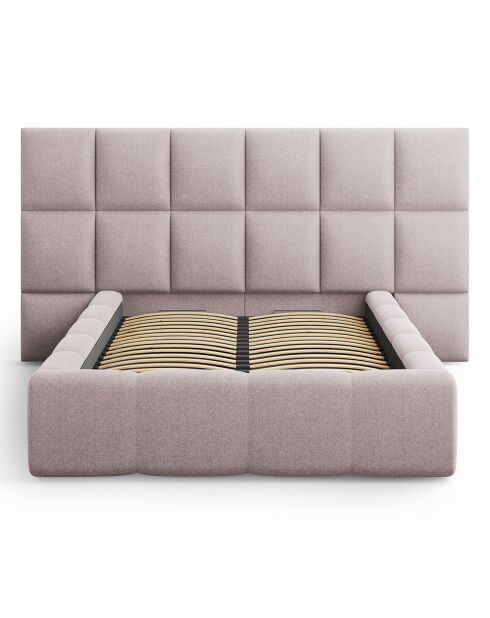 Lit avec coffre de rangement Isa rose - 230x200x125 cm
