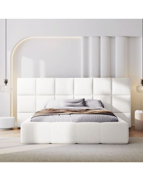 Lit avec coffre de rangement Isa blanc - 230x200x125 cm