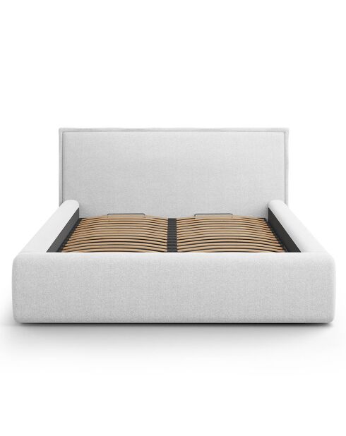 Lit avec coffre de rangement Tena gris clair froid - 230x165x100 cm