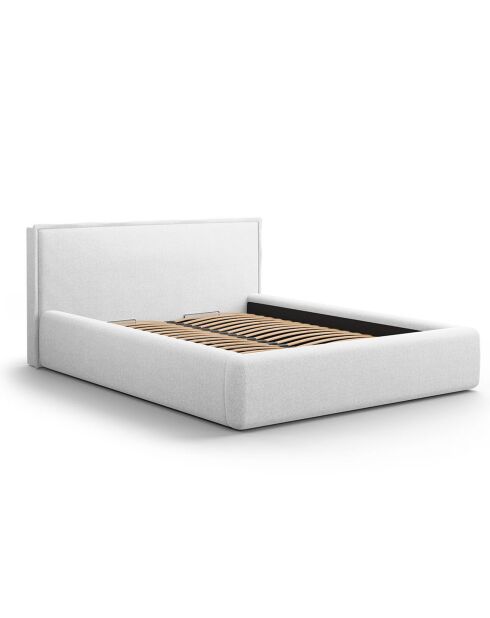 Lit avec coffre de rangement Tena gris clair froid - 230x165x100 cm