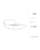 Lit avec coffre de rangement Tena gris foncé - 230x165x100 cm