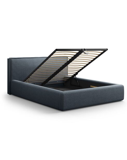 Lit avec coffre de rangement Tena bleu foncé - 230x165x100 cm