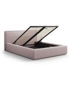Lit avec coffre de rangement Tena rose - 230x165x100 cm