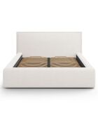 Lit avec coffre de rangement Tena blanc - 230x165x100 cm
