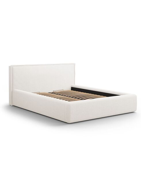 Lit avec coffre de rangement Tena blanc - 230x165x100 cm