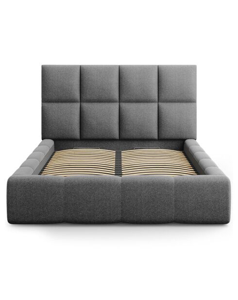 Lit avec coffre de rangement Isa gris foncé - 230x205x125 cm