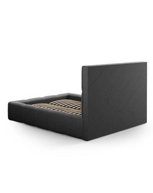 Lit avec coffre de rangement Isa gris foncé - 230x205x125 cm