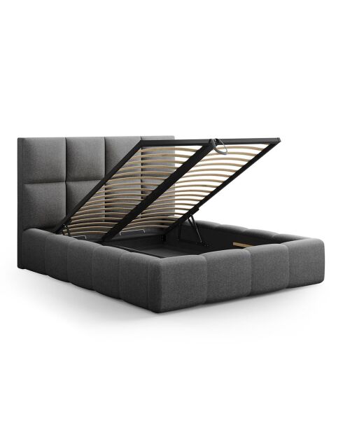 Lit avec coffre de rangement Isa gris foncé - 230x205x125 cm