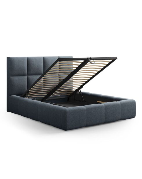 Lit avec coffre de rangement Isa bleu foncé - 230x205x125 cm