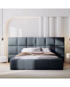 Lit avec coffre de rangement Isa bleu foncé - 230x205x125 cm
