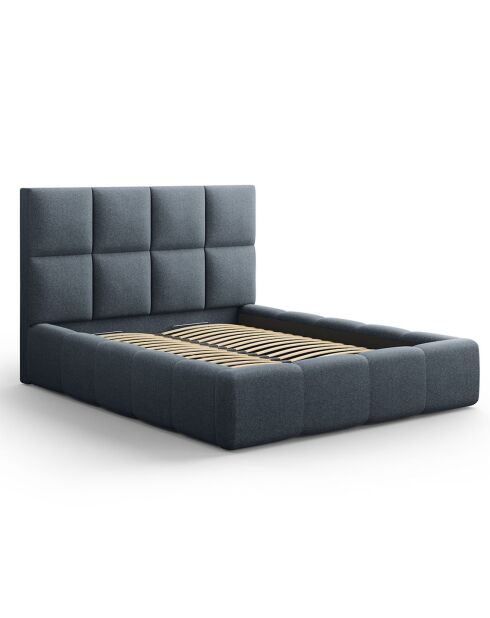 Lit avec coffre de rangement Isa bleu foncé - 230x205x125 cm
