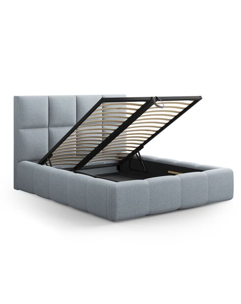 Lit avec coffre de rangement Isa bleu clair - 230x205x125 cm