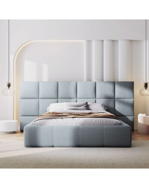 Lit avec coffre de rangement Isa bleu clair - 230x205x125 cm