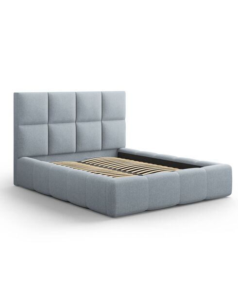 Lit avec coffre de rangement Isa bleu clair - 230x205x125 cm