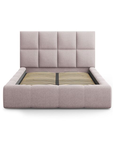 Lit avec coffre de rangement Isa rose - 230x205x125 cm