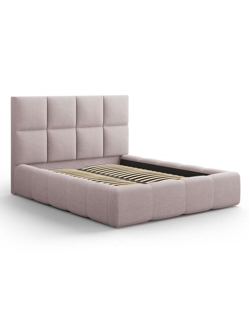 Lit avec coffre de rangement Isa rose - 230x205x125 cm