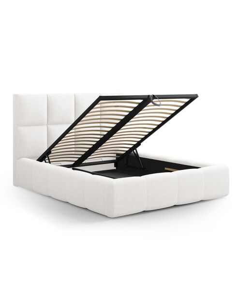 Lit avec coffre de rangement Isa blanc - 230x205x125 cm