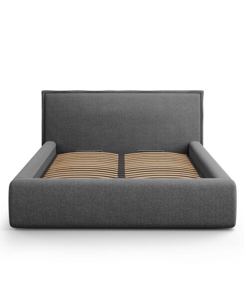 Lit avec coffre de rangement Tena gris foncé - 230x185x100 cm