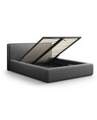 Lit avec coffre de rangement Tena gris foncé - 230x185x100 cm