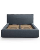 Lit avec coffre de rangement Tena bleu foncé - 230x185x100 cm