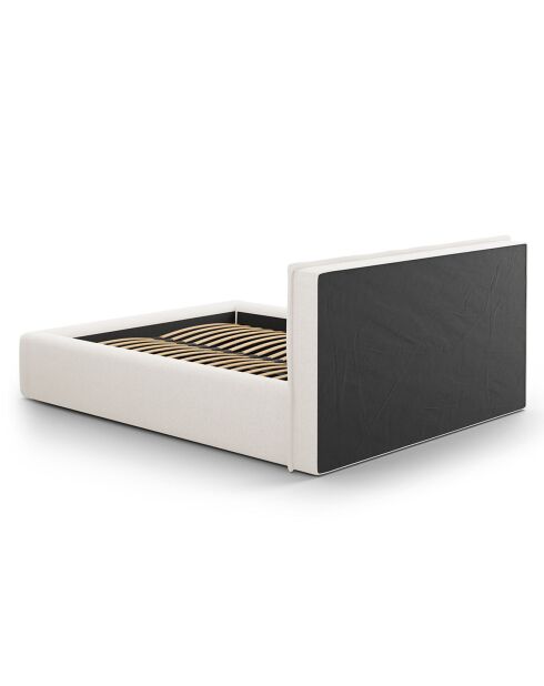 Lit avec coffre de rangement Tena blanc - 230x185x100 cm