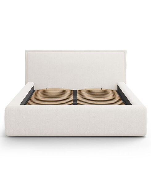 Lit avec coffre de rangement Tena blanc - 230x185x100 cm