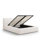 Lit avec coffre de rangement Tena blanc - 230x185x100 cm