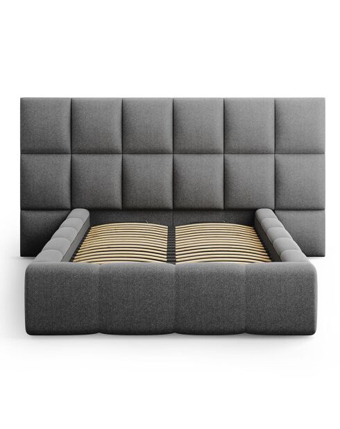 Lit avec coffre de rangement Isa gris foncé - 230x250x125 cm