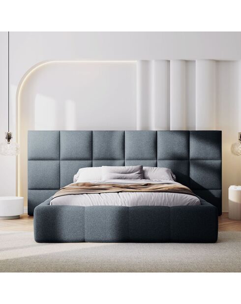 Lit avec coffre de rangement Isa bleu foncé - 230x250x125 cm