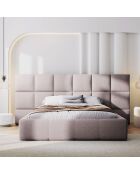 Lit avec coffre de rangement Isa rose - 230x250x125 cm