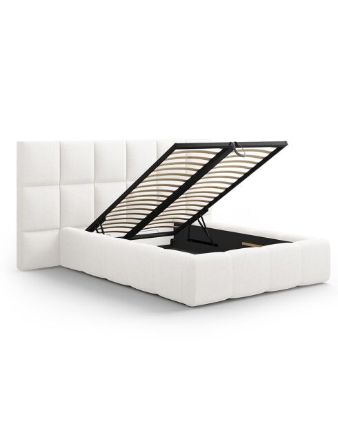 Lit avec coffre de rangement Isa blanc - 230x250x125 cm