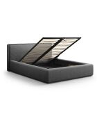 Lit avec coffre de rangement Tena gris foncé - 230x205x100 cm